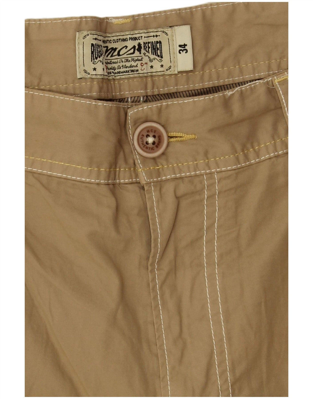 Marlboro Classics Herre Casual Shorts W34 Stor Beige Bomuld