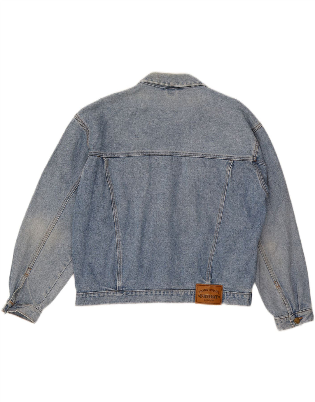 VINTAGE Herre Crop Denim Jacket IT 48 Medium Blue
