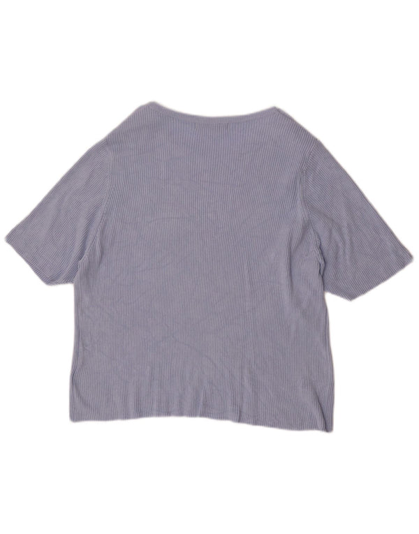 Marks & Spencer Dame T-Shirt Top UK 24 4XL Blå Viscose