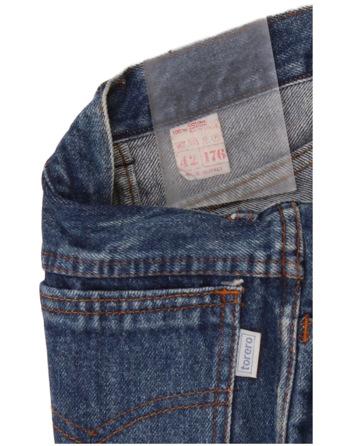 VINTAGE Piger High Rise denimnederdel 15-16 år W24 Blue Cotton