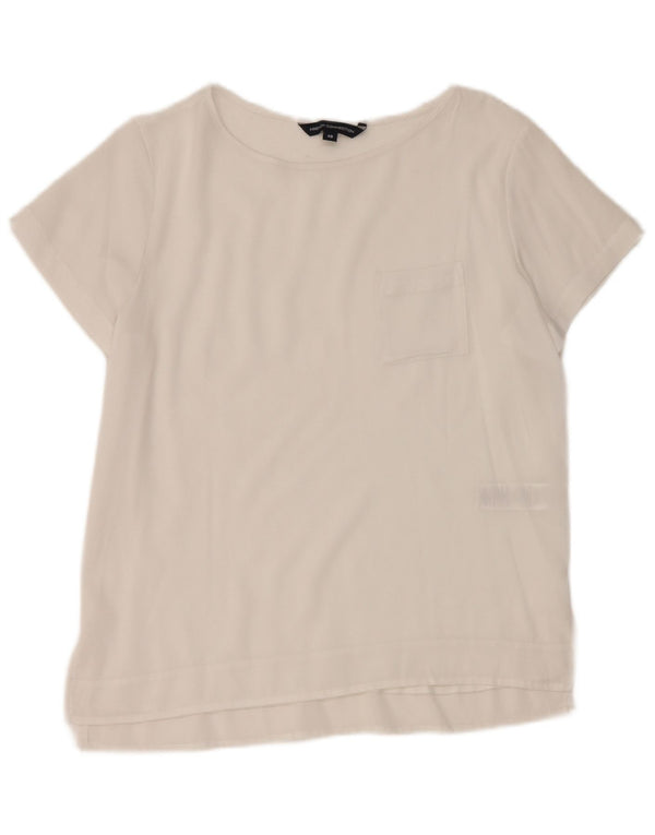 French Connection Dame Se Through Top UK 6 XS Hvid Polyester
