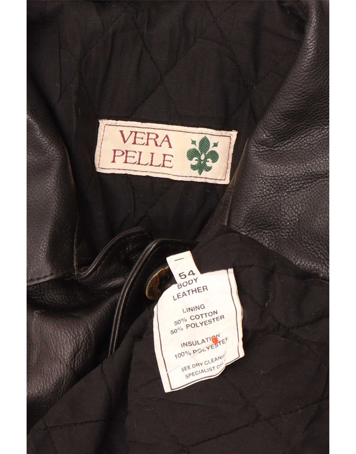 Vintage herre læderjakke IT 54 2XL Sort