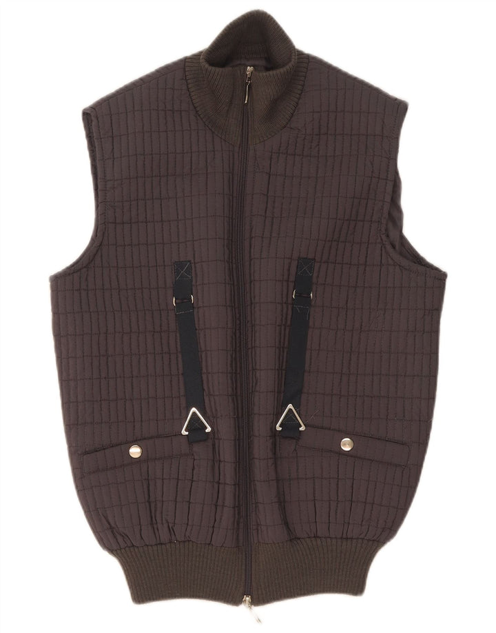 Vintage Dame Gilet UK 14 Large Grey Ternet polyester