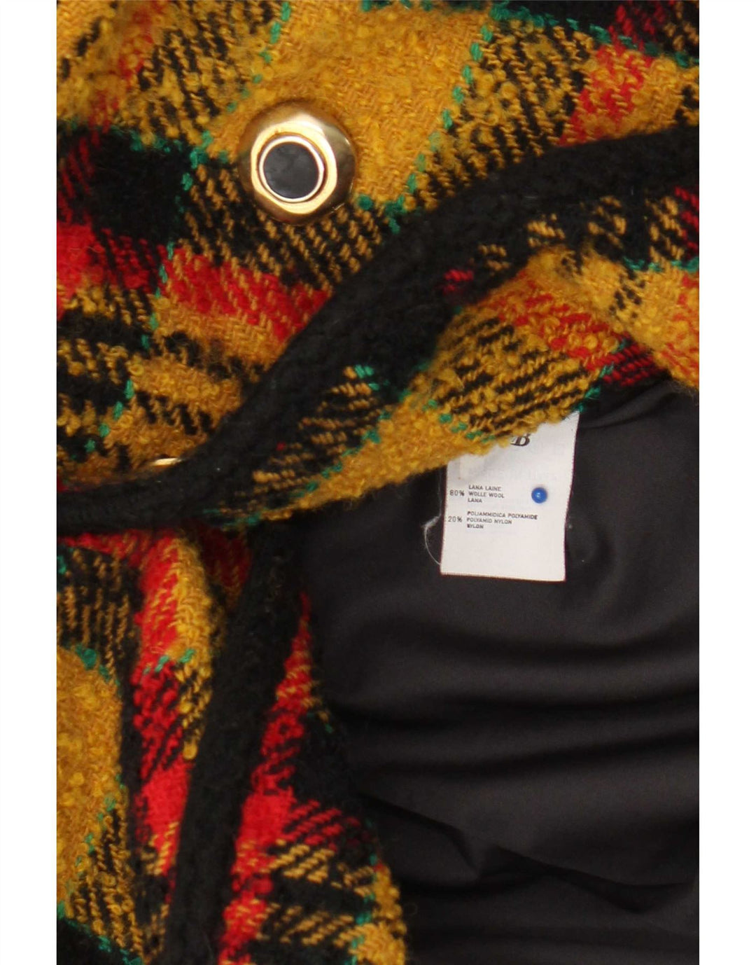 Vintage Dame Dobbeltradet Blazer Jacket UK 10 Small Yellow Check