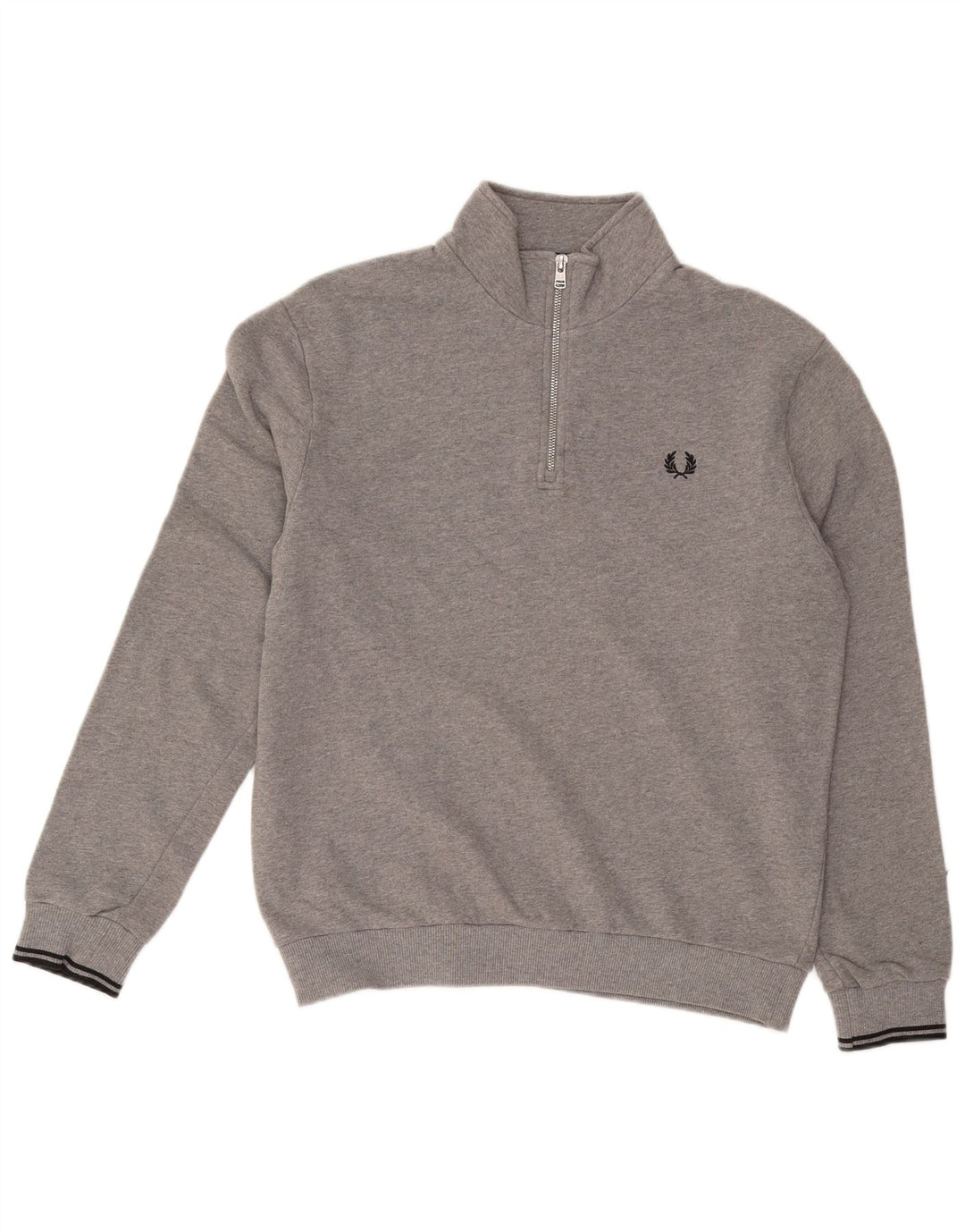 FRED PERRY Sweatshirt med lynlås til mænd, stor grå bomuld