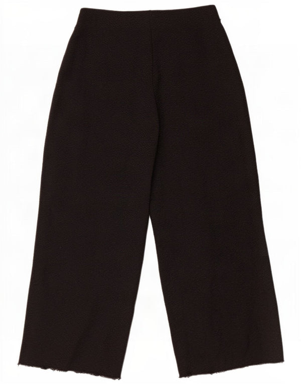 Zara Womens Vide Ben Cropped Trousers Small W26 L24 Black Polyester