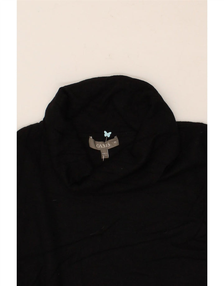 OASIS Womens Roll Neck Jumper Sweater UK 14 Medium Black Viscose Vintage Oasis and Second-Hand Oasis from Messina Hembry 
