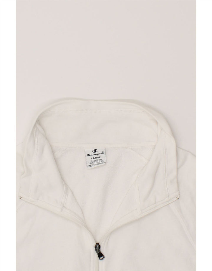 CHAMPION Womens Tracksuit Top Jacket UK 14 Large White Cotton Vintage Champion and Second-Hand Champion from Messina Hembry 