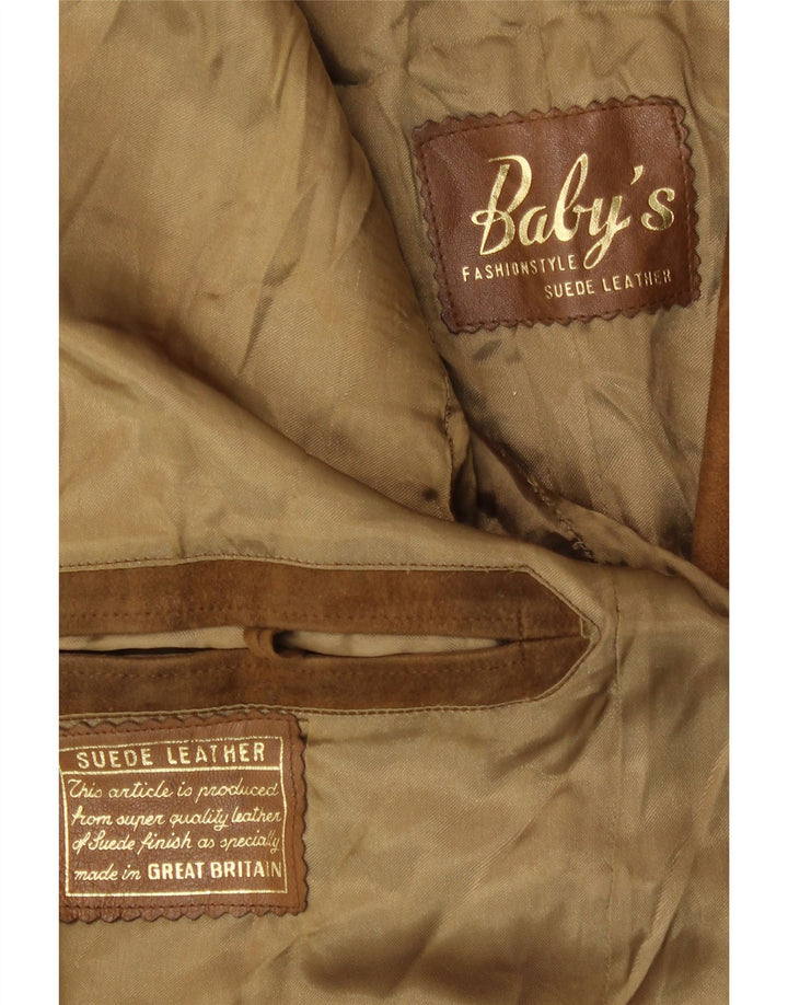 Vintage herre 3-knaps ruskindsblazerjakke UK 38 medium brun ruskind