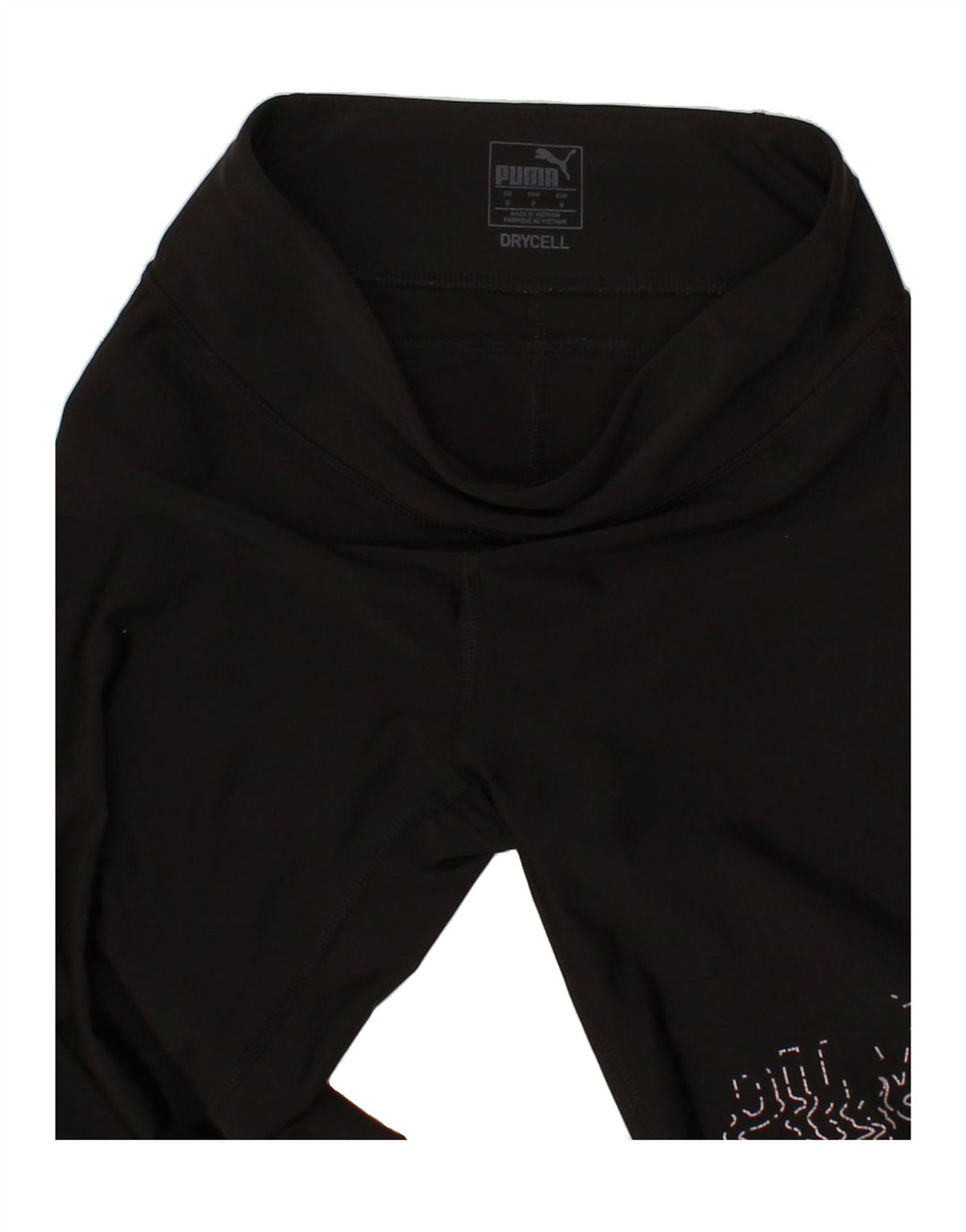 PUMA Womens Graphic Leggings UK 10 Small Black Polyester Vintage Puma and Second-Hand Puma from Messina Hembry 