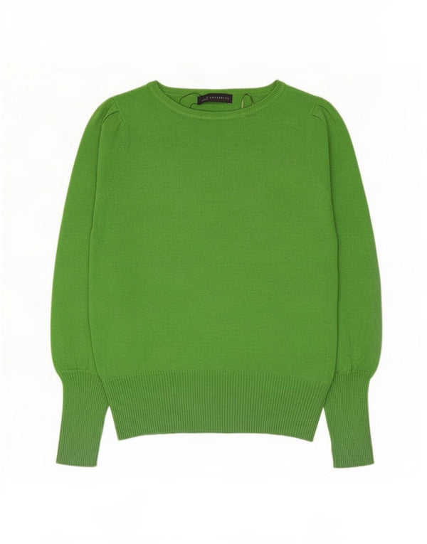Marks & Spencer Dame Boat Neck Jumper Sweater UK 12 Medium Green Viscose