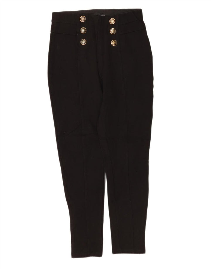 Zara Dame Slim Cropped Trousers Medium W28 L25 Sort