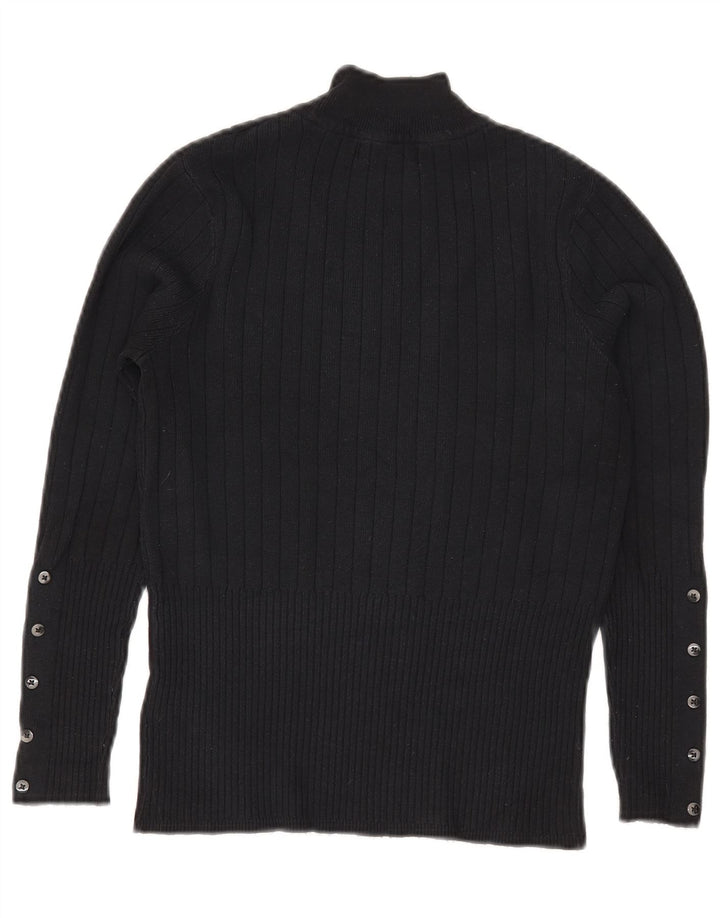 Marks & Spencer Dame Turtle Neck Jumper Sweater UK 12 Medium Black