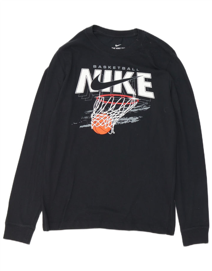 Nike Herre Basketball Grafisk Top Langærmet Medium Navy Blue
