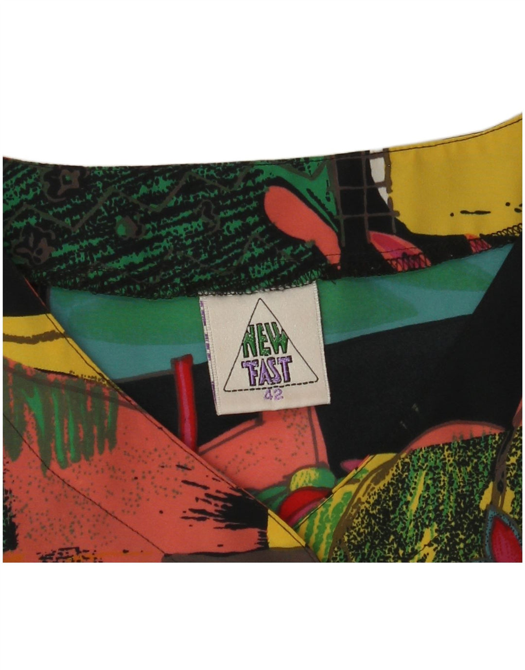 NY HURTIGT Dame Abstrakt Mønster Bluse Top EU 42 Stor Sort Polyester