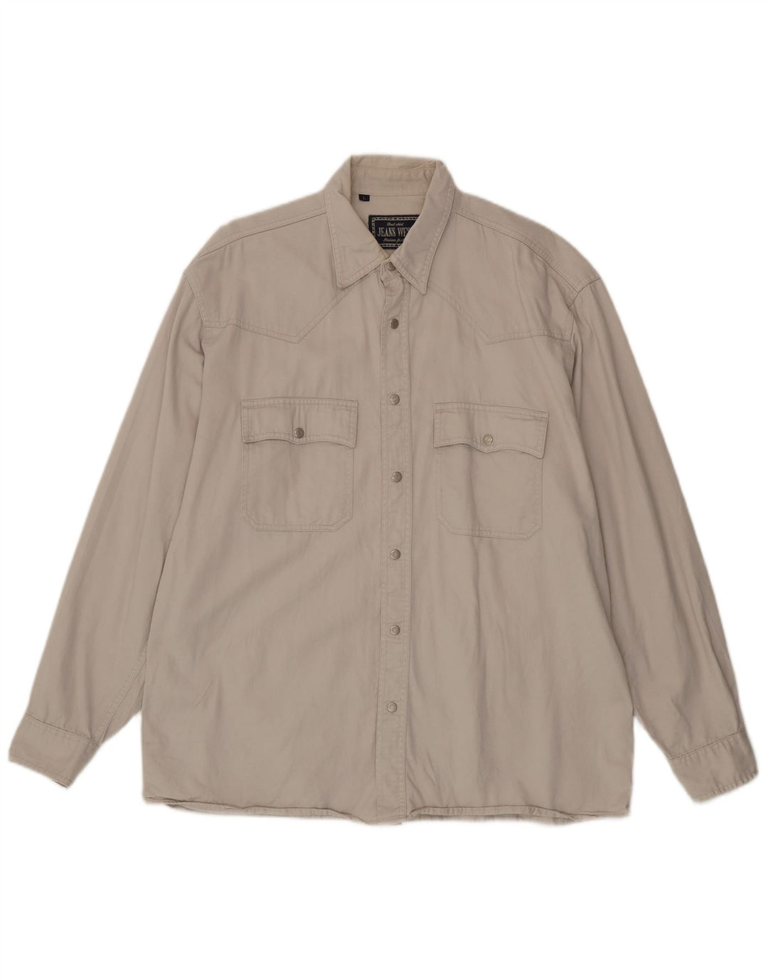 Vintage denimskjorte til mænd, stor beige