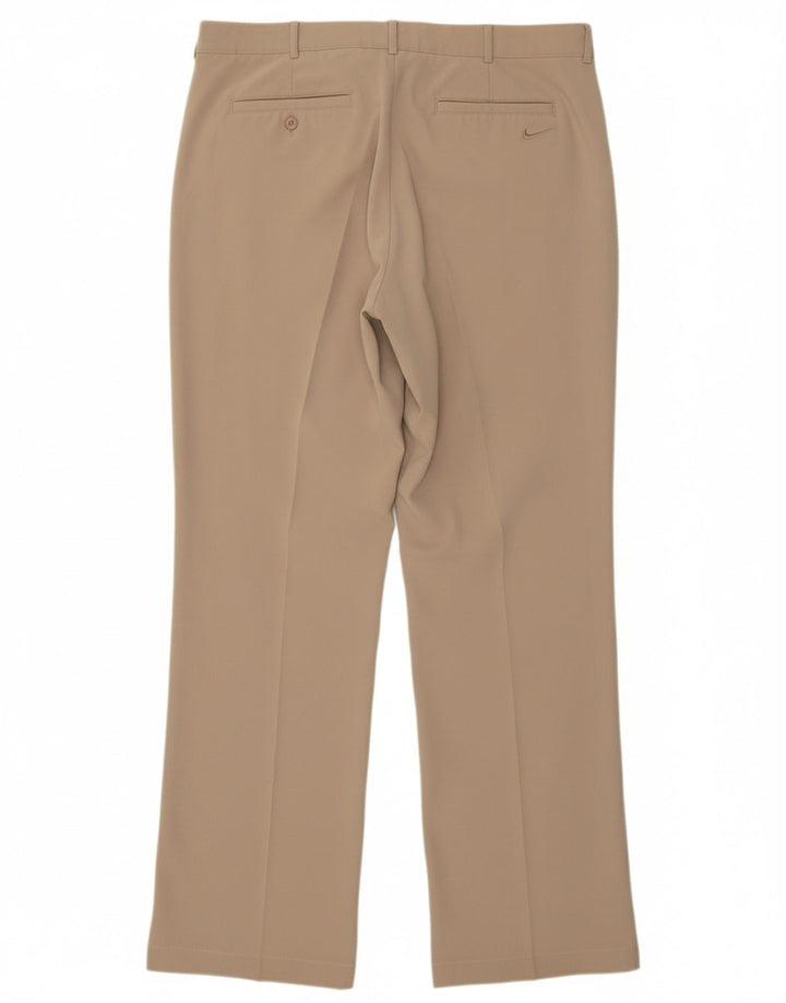 NIKE Mens Straight Chino Trousers W36 L32 Beige Polyester
