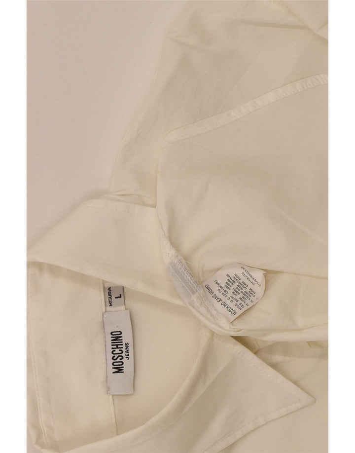 Moschino herreskjorte stor hvid bomuld