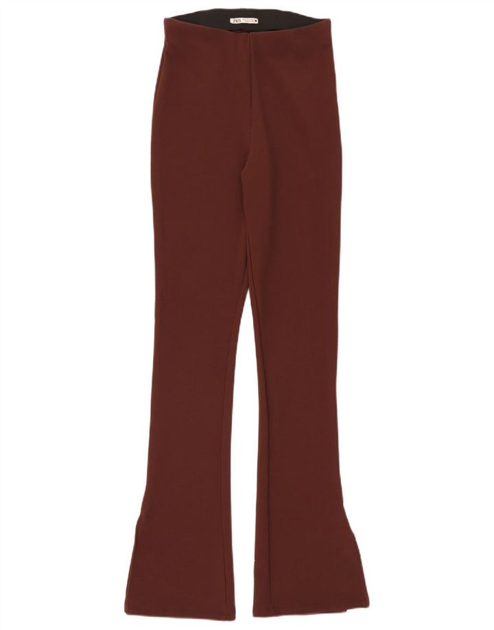 Zara Dame Flare Casual Bukser Medium W28 L32 Brun Polyester