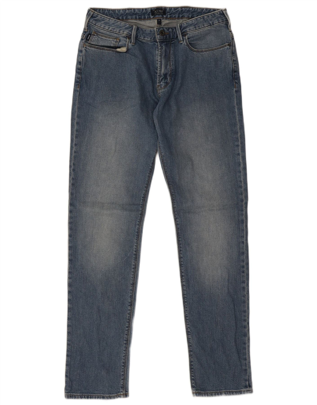 Armani Straight Jeans til mænd W30 L31 Blå Bomuld
