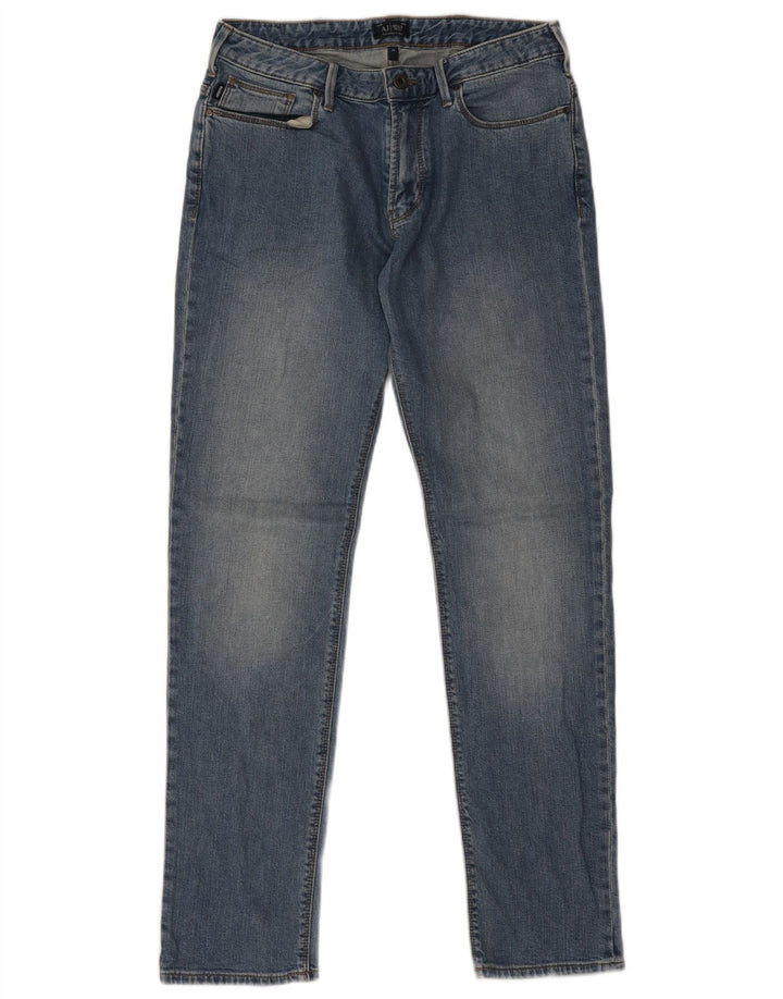 Armani Straight Jeans til mænd W30 L31 Blå Bomuld