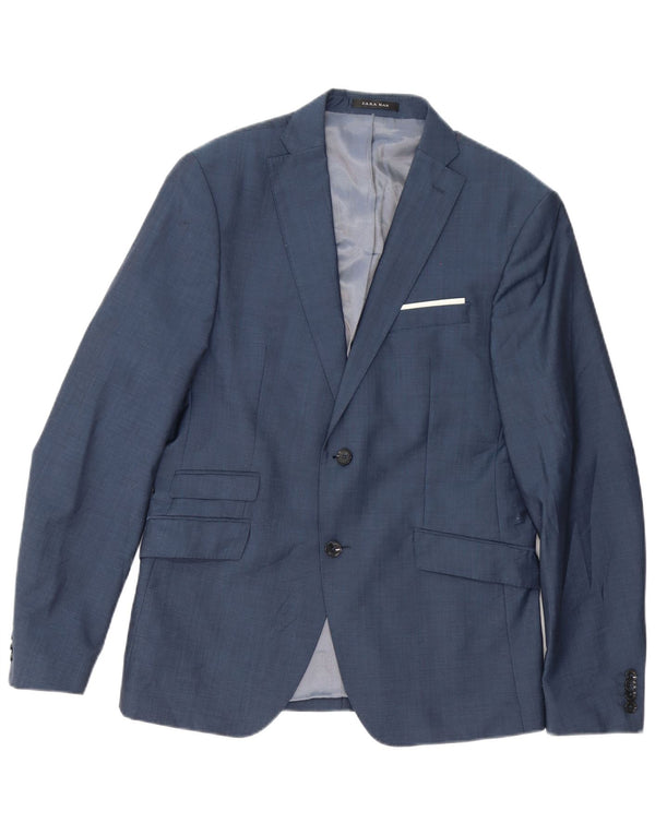 Zara Herre skræddersyet pasform 2-knaps blazerjakke EU 50 Medium Navyblå