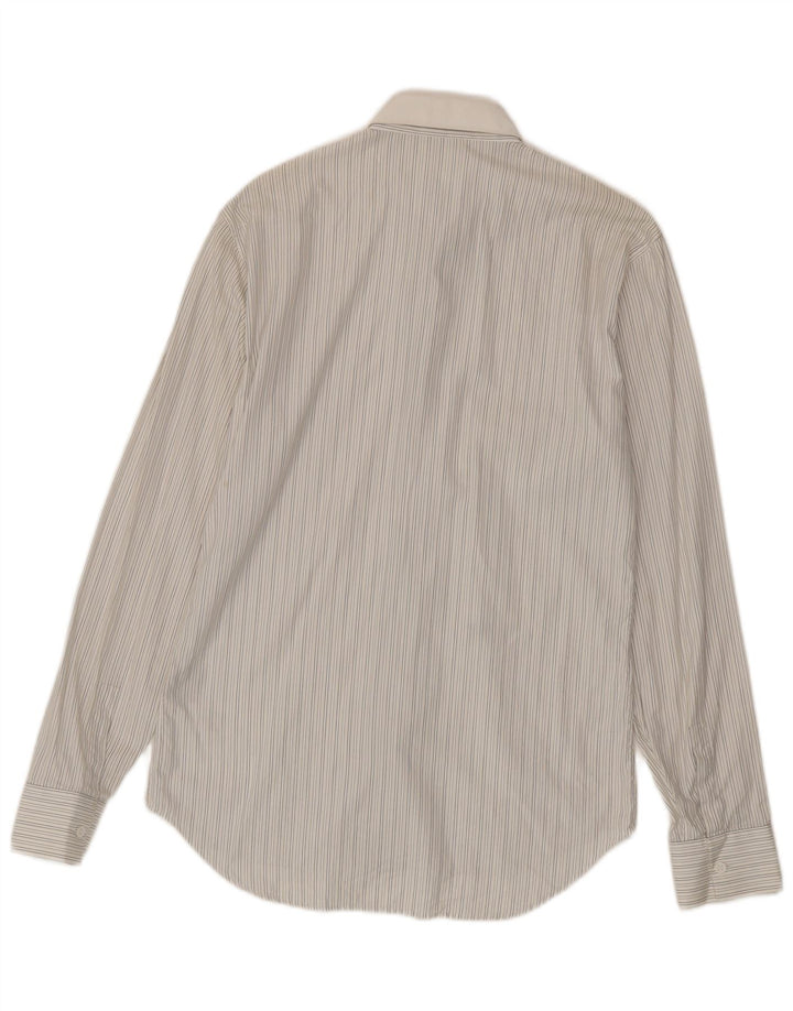 Christian Dior herreskjorte str. 39 Medium hvid stribet bomuld