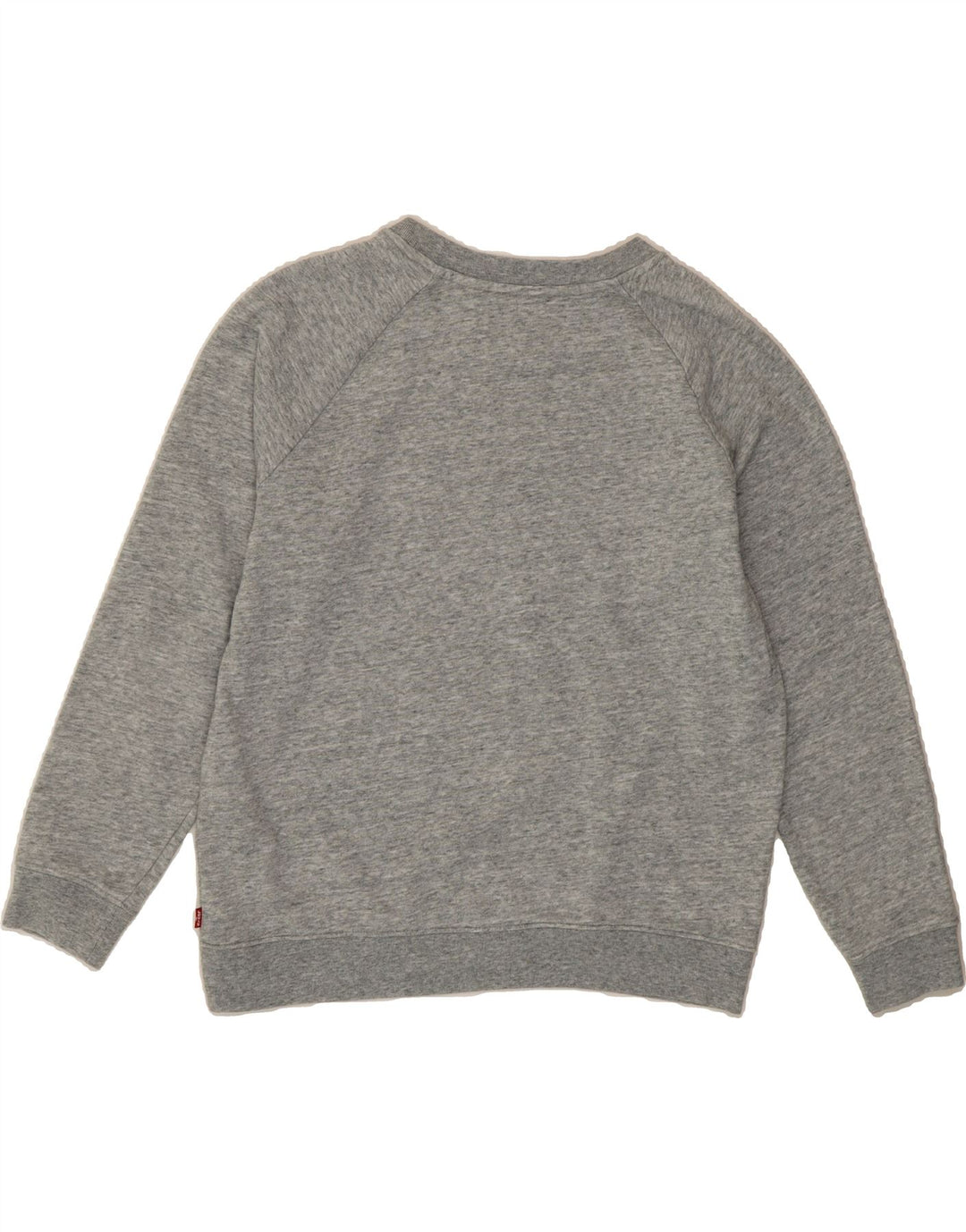 LEVI'S Womens Graphic Sweatshirt Jumper UK 14 Medium Grey Flecked Cotton Vintage Levi's and Second-Hand Levi's from Messina Hembry 