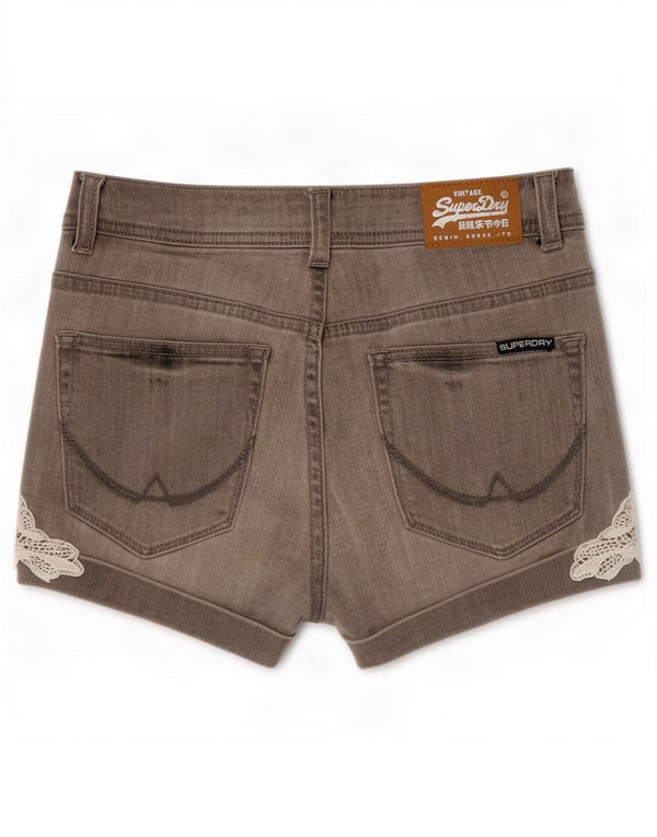 Superdry denimshorts til kvinder W25 XS Grå bomuld
