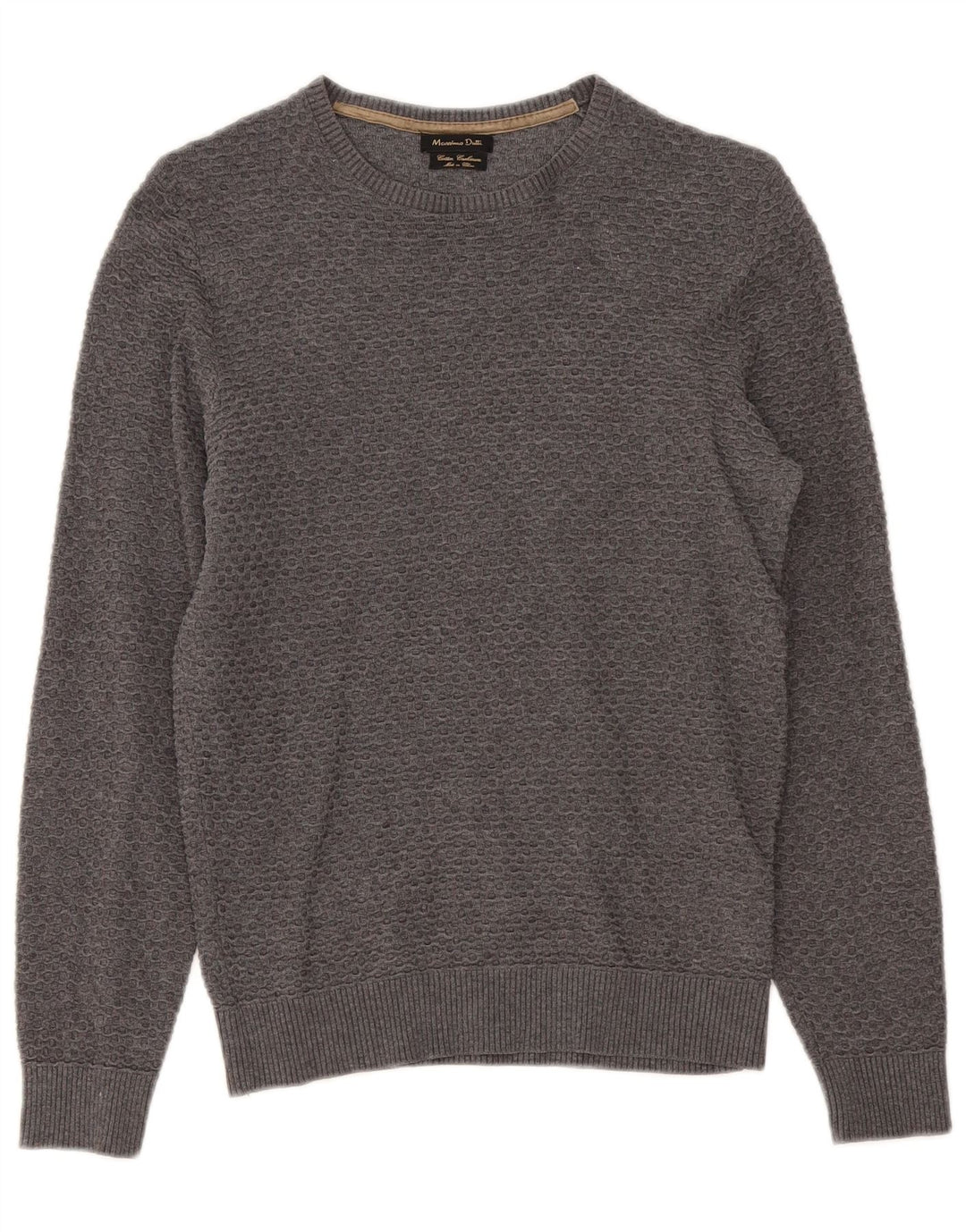 Massimo Dutti Herre Boat Neck Jumper Sweater Lille Grå Bomuld