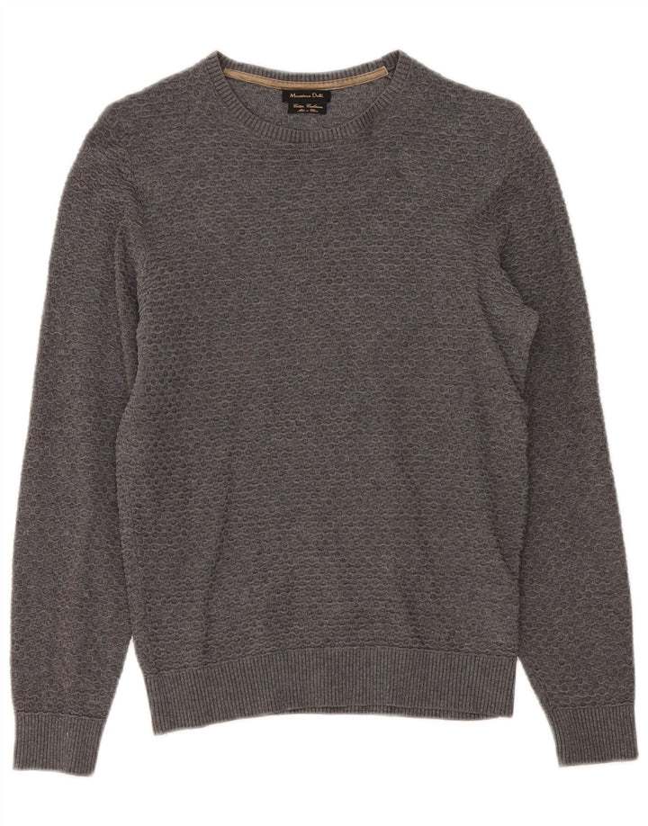 Massimo Dutti Herre Boat Neck Jumper Sweater Lille Grå Bomuld