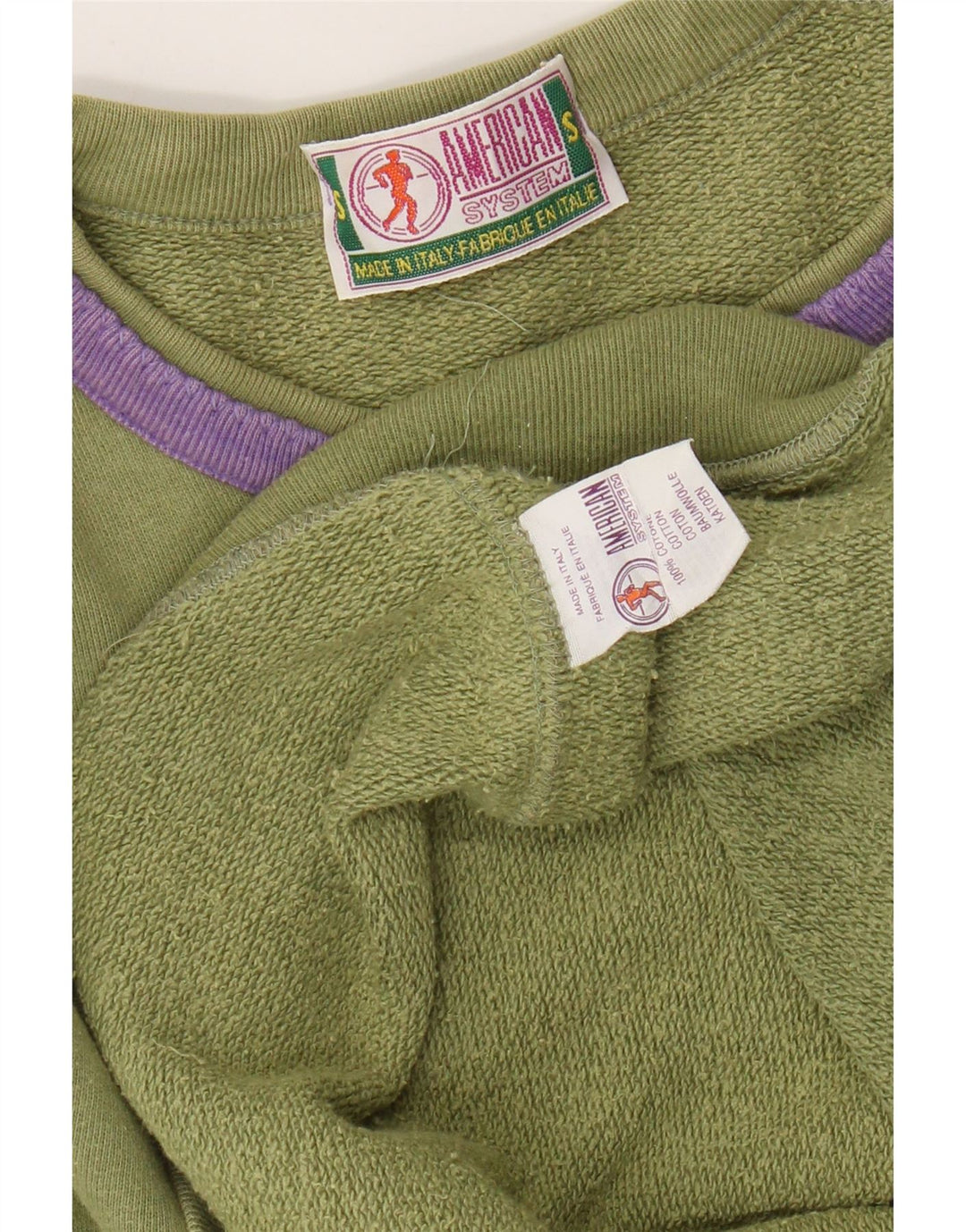 AMERICAN SYSTEM Herre Sweatshirt Jumper Small Khaki Bomuld