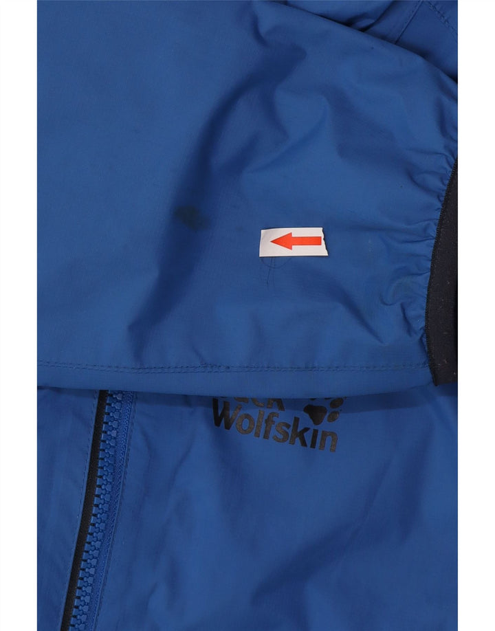 Jack Wolfskin Drenge regnjakke 15-16 år Blå Colourblock Polyamid
