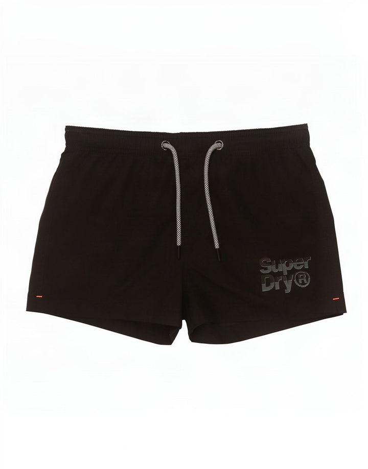Superdry Grafiske svømmeshorts til mænd, store sorte polyester