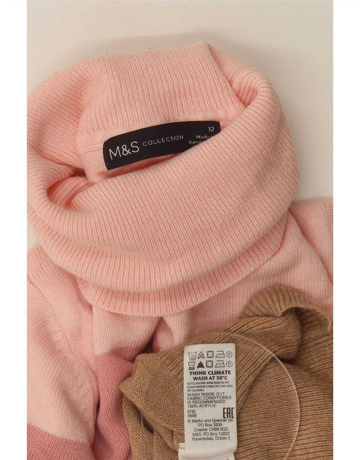 Marks & Spencer Dame Rullehals sweater UK 12 Medium Multifarvet