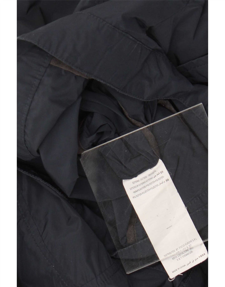Guess Kvinder Hooded Utility Jacket UK 14 Medium Navy Blue Polyester