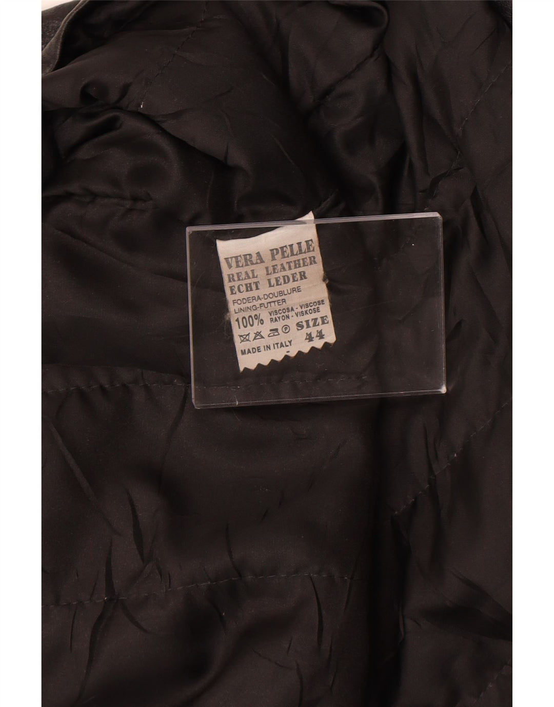 Vintage læderjakke til kvinder IT 44 Medium sort læder