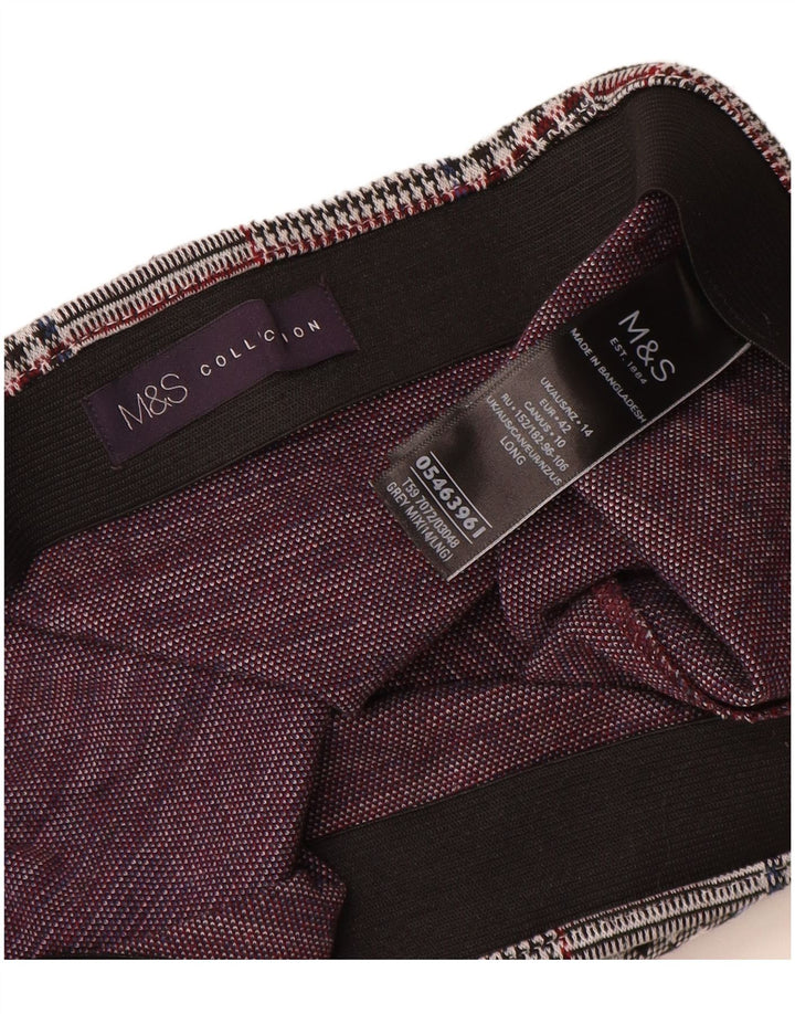 Marks & Spencer lige nederdel til kvinder UK 14 Large W32 Grå ternet polyester
