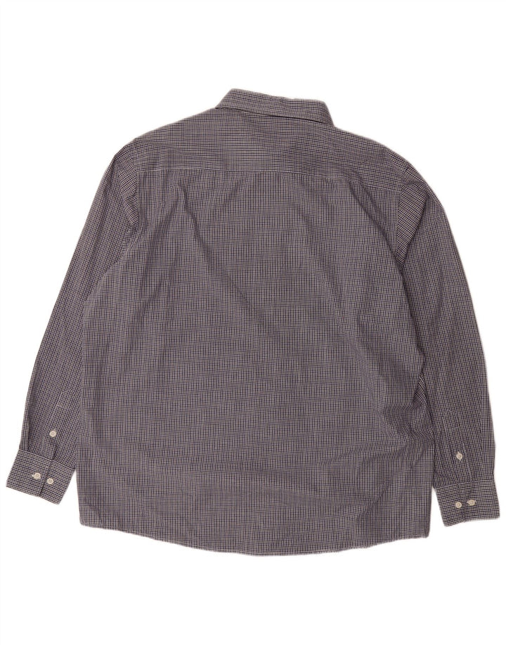 PIERRE CARDIN Herreskjorte 4XL Marineblå Gingham Polyester