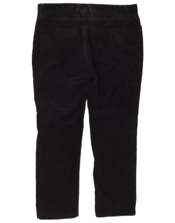 Marks & Spencer Womens Crop Corduroy Bukser UK 16 Large W34 L25 Black