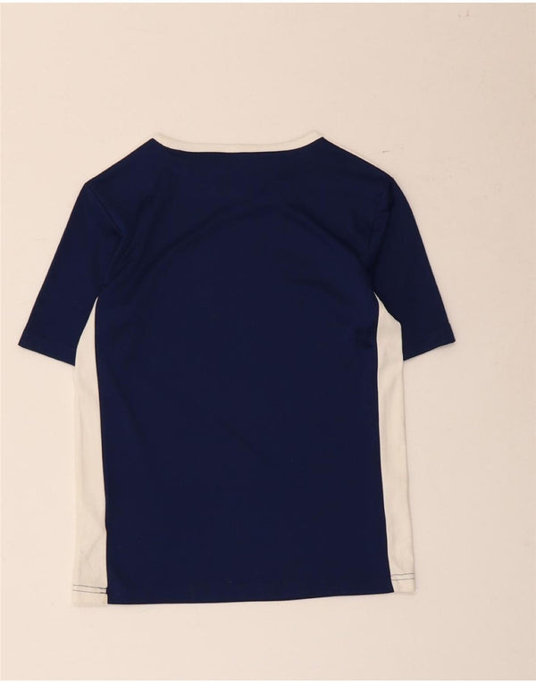 Adidas Boys Climalite T-Shirt Top 9-10 år Small Navy Blue Colourblock