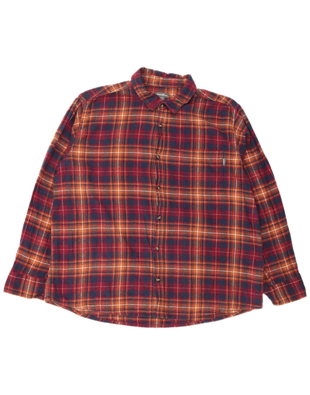 Eddie Bauer Herre flannelskjorte 2XL flerfarvet ternet bomuld