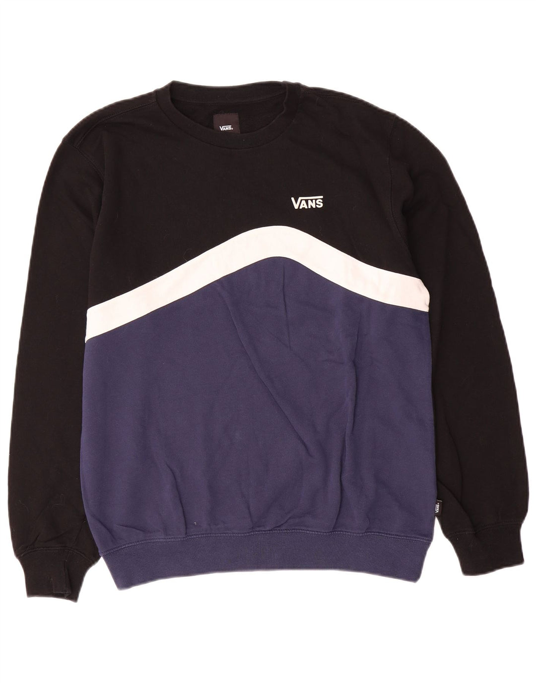 Vans Herre Sweatshirt Jumper Lille Sort Colourblock Bomuld