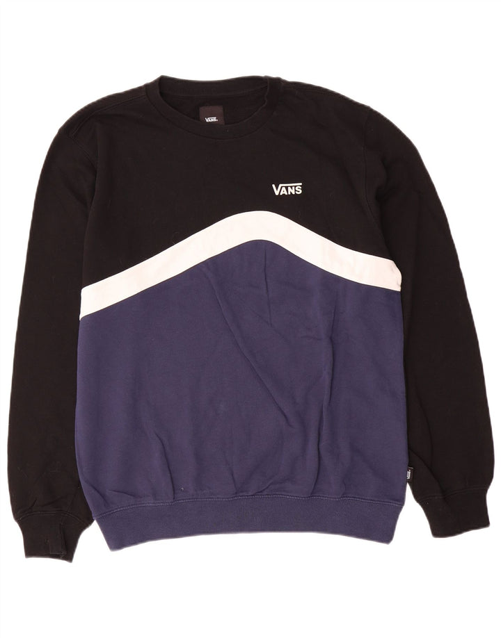Vans Herre Sweatshirt Jumper Lille Sort Colourblock Bomuld