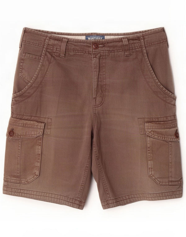 Mantaray Mens Cargo Shorts Large W34 Brown Cotton