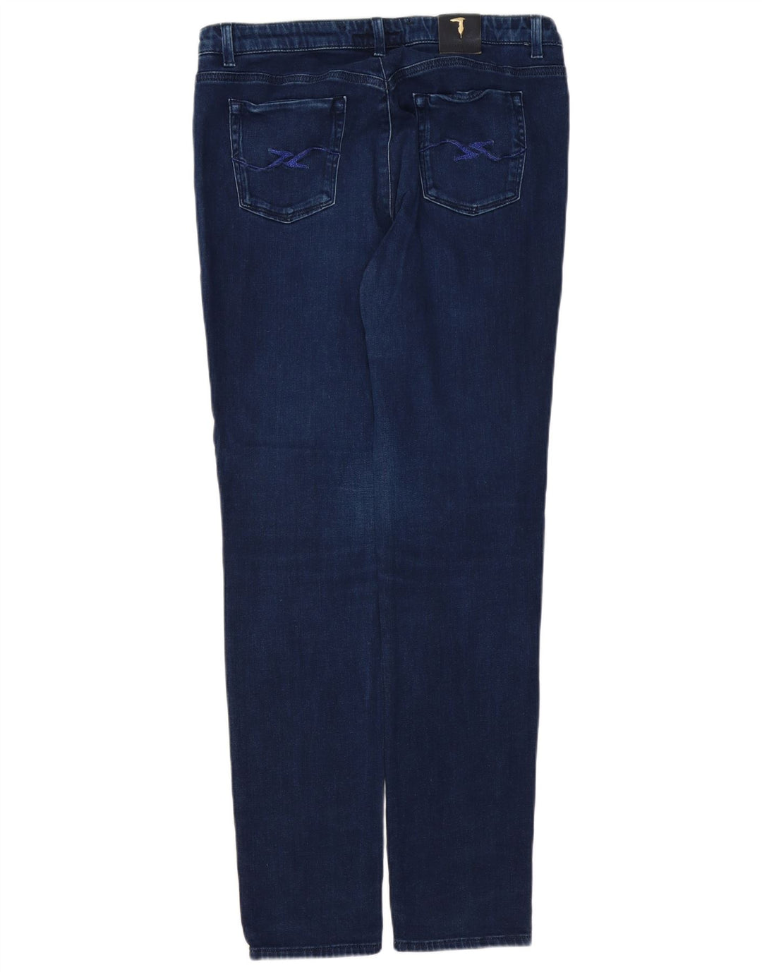 TRUSSARDI Dame Slim Jeans IT 49 XL W35 L32 Marineblå Polyester