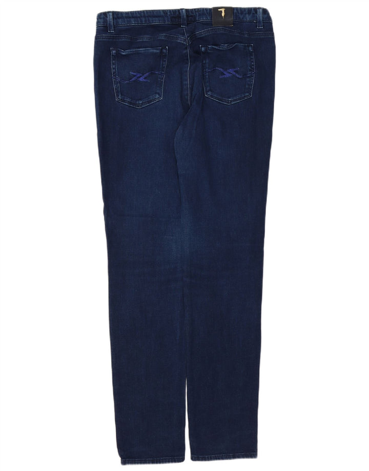 TRUSSARDI Dame Slim Jeans IT 49 XL W35 L32 Marineblå Polyester