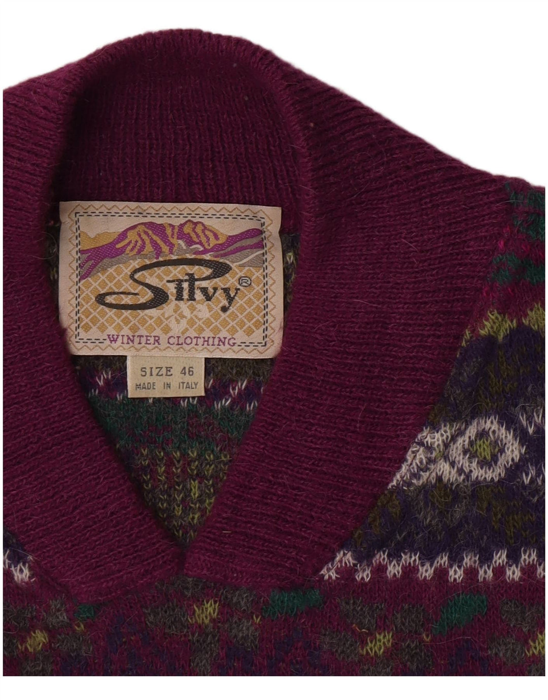 Silvy Womens V-hals sweater IT 46 Large Purple Floral