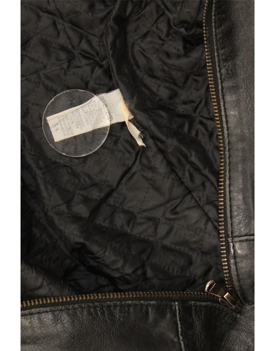Vintage dame bikerjakke i læder UK 12 medium sort læder