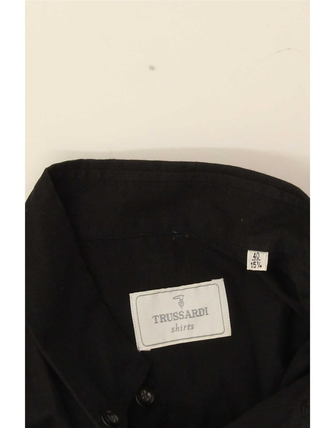 Trussardi Kortærmet Herreskjorte Størrelse 40 151/2 Medium Sort